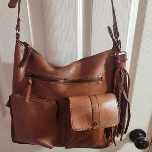 *RARE*Brown Leather Crossbody Purse